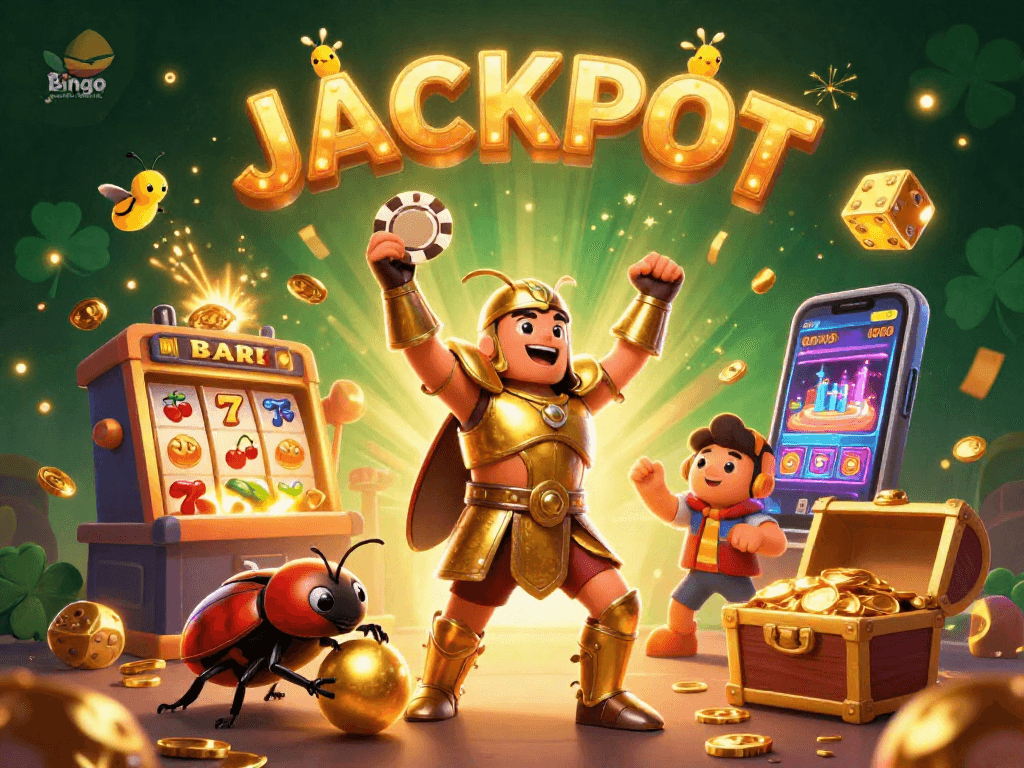 Engage in thrilling gameplay with bingo-game-online's jackpot excitement featuring vibrant character animations.
