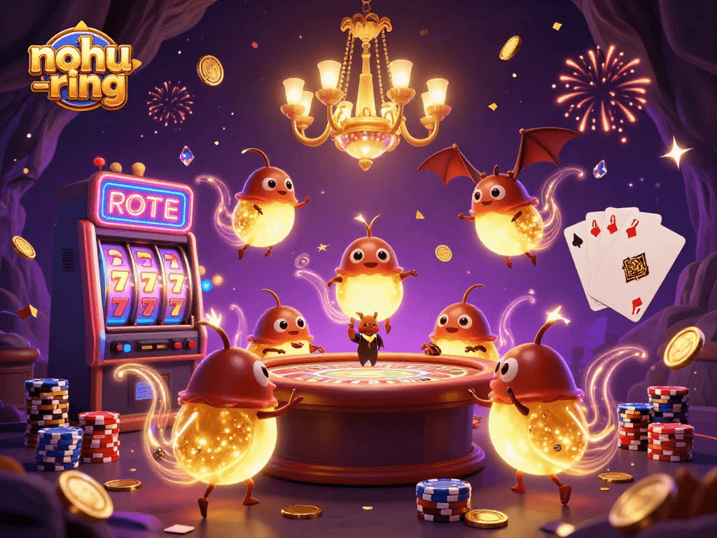 Experience thrilling gameplay with nohu-ring’s vibrant casino scene featuring glowworms and jackpot excitement.