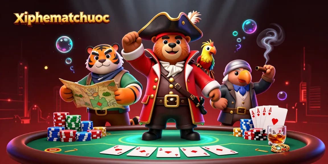 Engage in high-stakes action with xiphematchuoc, featuring dynamic poker gameplay with vibrant characters.