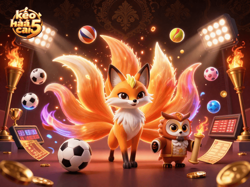 Place bets with kèo nhà cái 5 in this vibrant, engaging 3D sports scene filled with action.