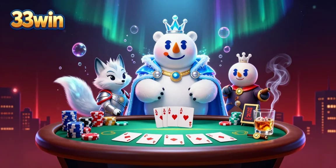 Experience exciting gameplay at 33win with the immersive poker scene featuring dynamic characters and vibrant details.