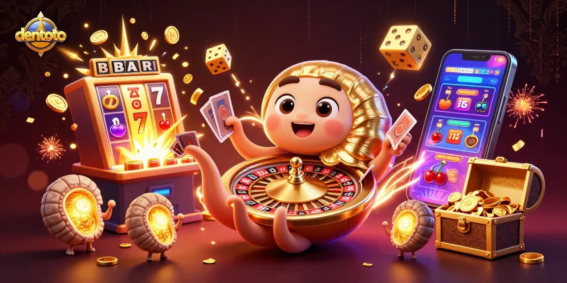 Dive into the excitement of dentoto with an ancient nautilus roulette wheel and vibrant casino symbols.