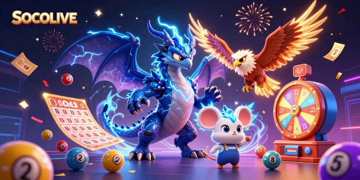 SOCOLIVE delivers thrilling lottery experiences with vibrant characters amidst dynamic gaming elements.