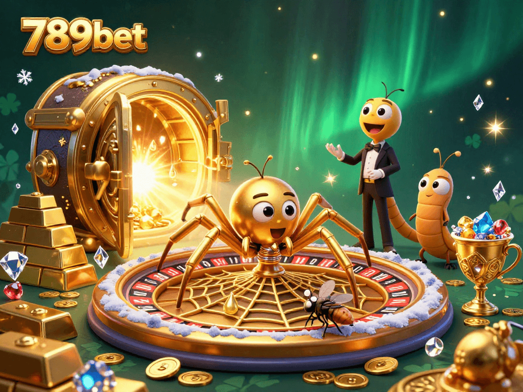 Experience thrilling bets at 789bet with a golden spider roulette scene.