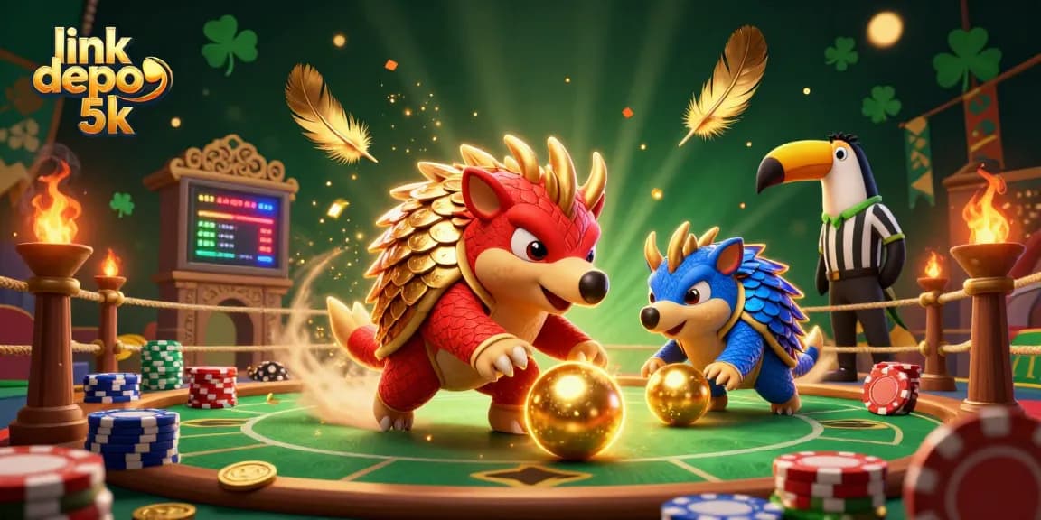 Experience thrilling gameplay at link depo 5k with dynamic pangolins in a vibrant casino scene.