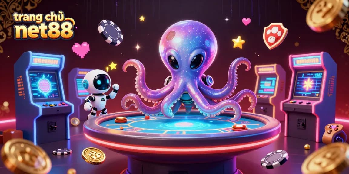 Play poker with the colorful scene of trang chủ net88 featuring a mysterious alien octopus.