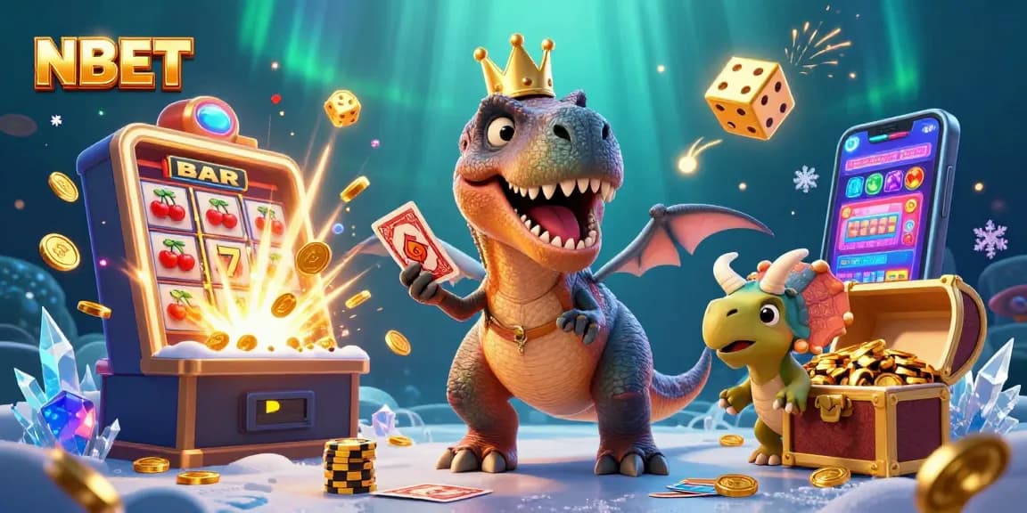 Experience the thrill of casino gaming with NBET in a vibrant, dynamic 3D scene.