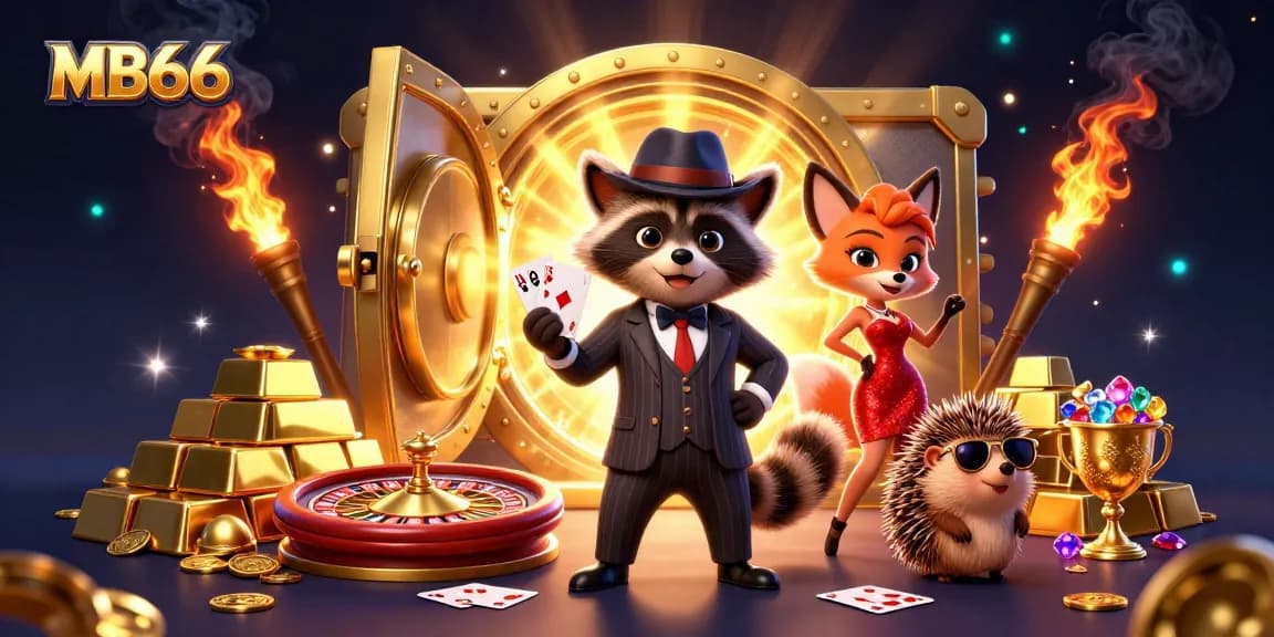 Experience thrilling gameplay at MB66 with an exciting 3D casino scene showcasing wealth and entertainment.