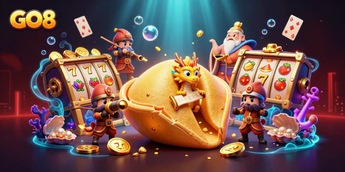 Experience GO8's vibrant online casino world filled with golden treasures and dynamic gameplay.