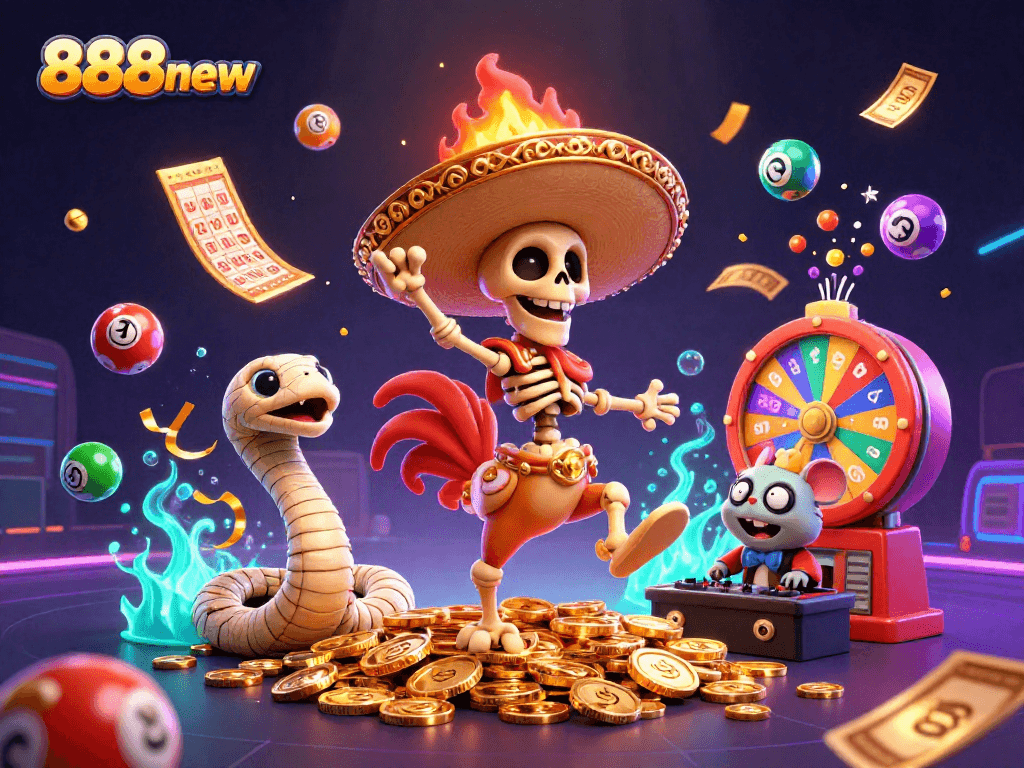 Experience excitement and wins with 888new through dynamic lottery actions and vibrant visuals!