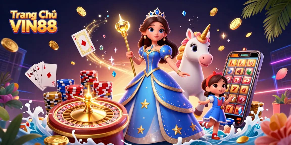 Experience thrilling gameplay at Trang Chủ VIN88 with vibrant casino elements, stunning characters, and captivating visuals.