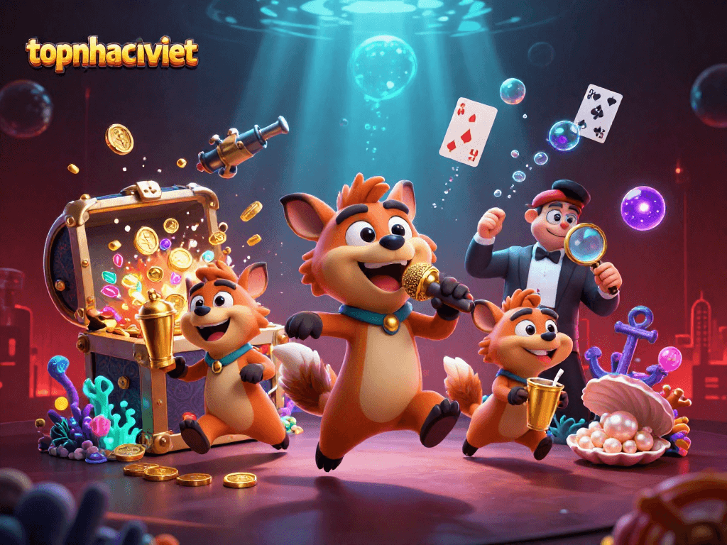 Topnhacaiviet hyenas create a vibrant casino scene with humor and gold treasures.