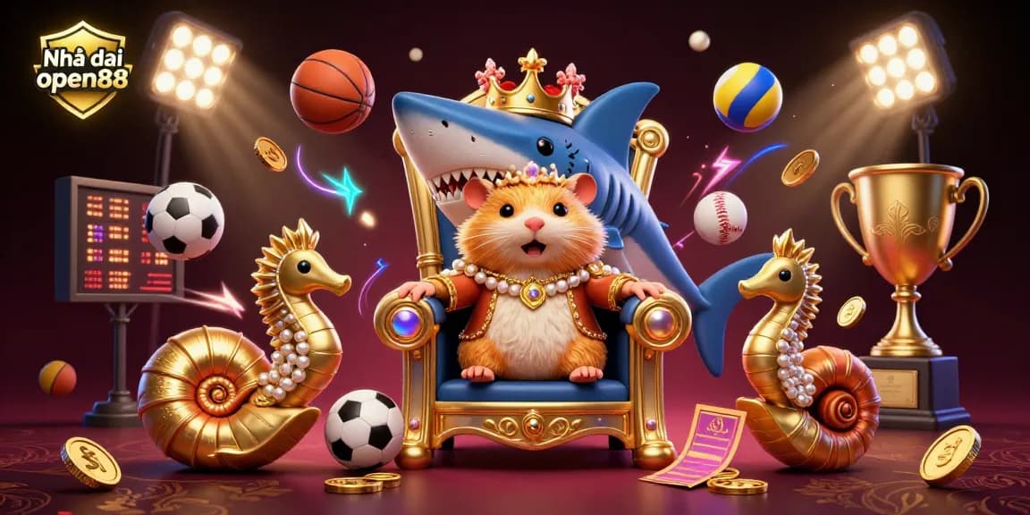 Engage with Nhà cái open88 for immersive betting experiences in a vibrant 3D casino scene.