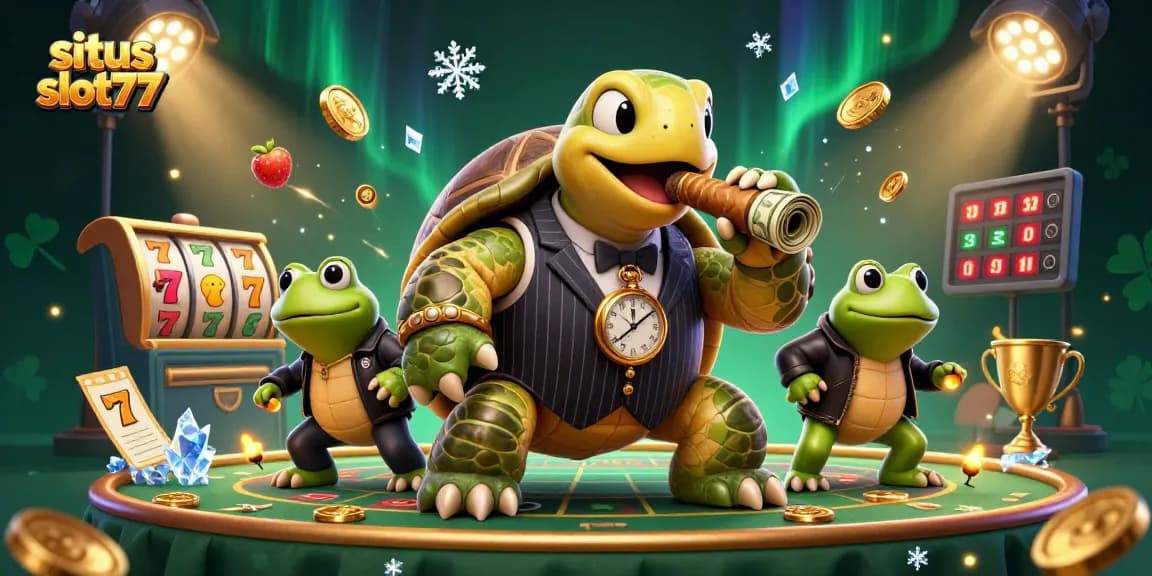 Win big at situs slot777 with a fun and lively 3D casino scene showcasing slot machines, vibrant characters, and dynamic elements.
