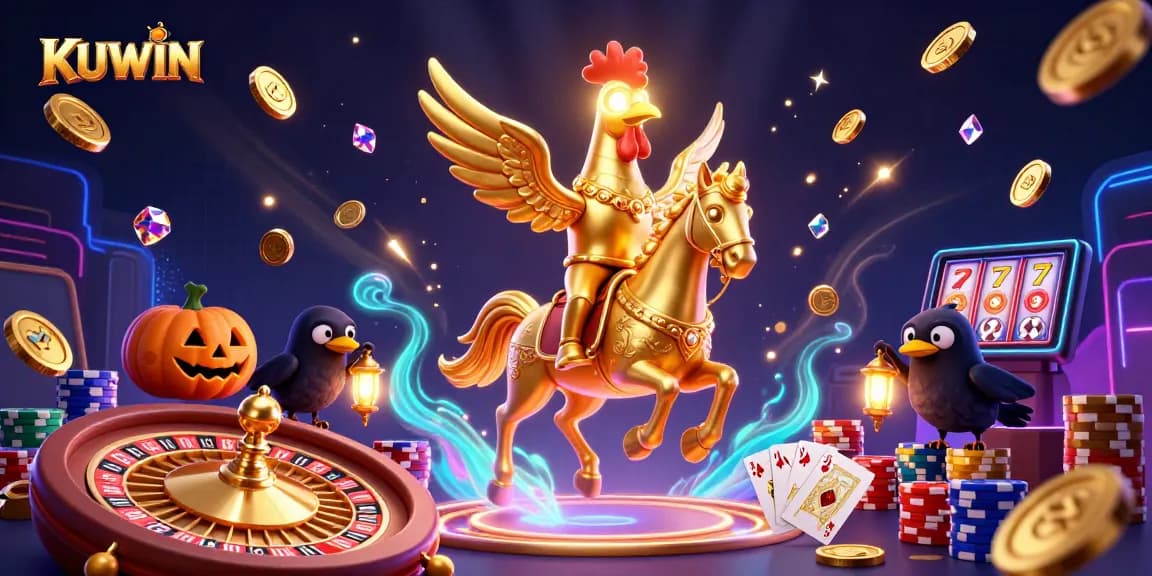 Experience the excitement of KUWIN with immersive casino scenes filled with golden rewards.