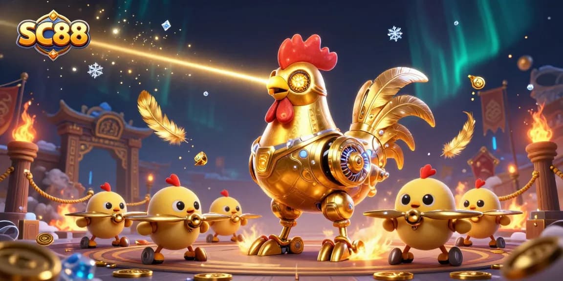 Engage in thrilling betting at SC88 with futuristic characters amidst a vibrant casino scene.