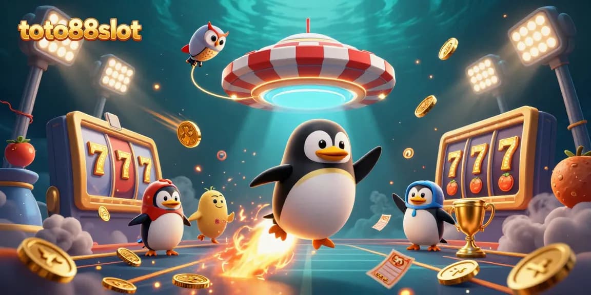 Experience fast gaming access with toto88slot through a vibrant, dynamic casino-themed 3D illustration.
