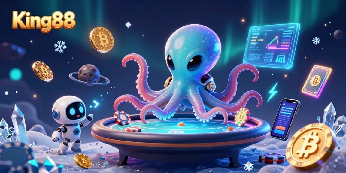 Try out King88's exciting games with vibrant visuals and cryptocurrency elements in the casino.