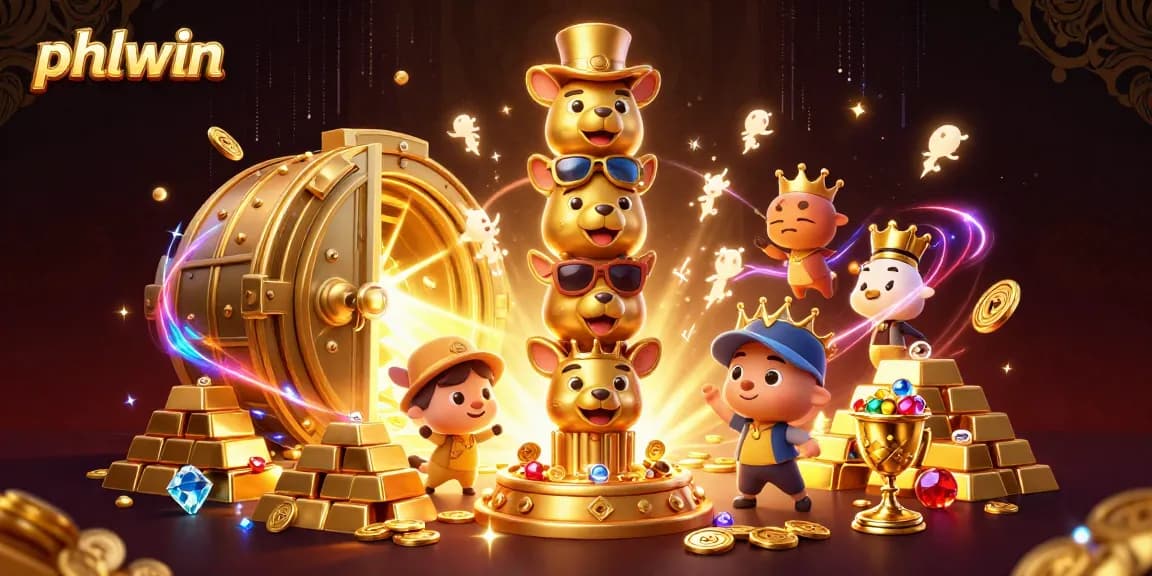 Engage with phlwin for an exciting online casino experience featuring golden treasures and animated character totems.