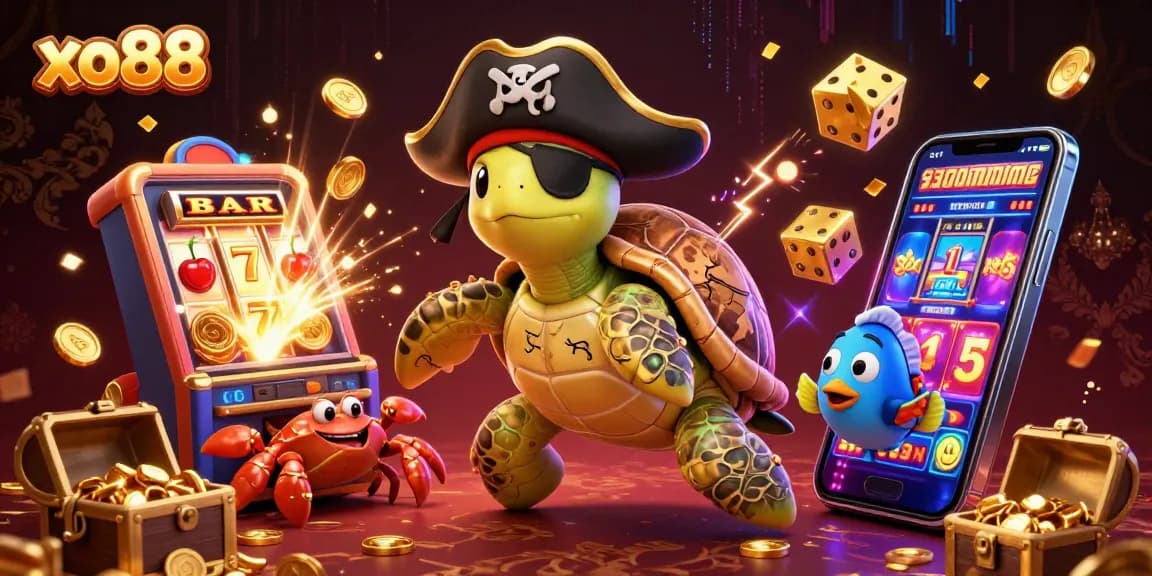 Engage in thrilling gaming action with xo88 at an illustrated casino adventure featuring vibrant characters and jackpot excitement.