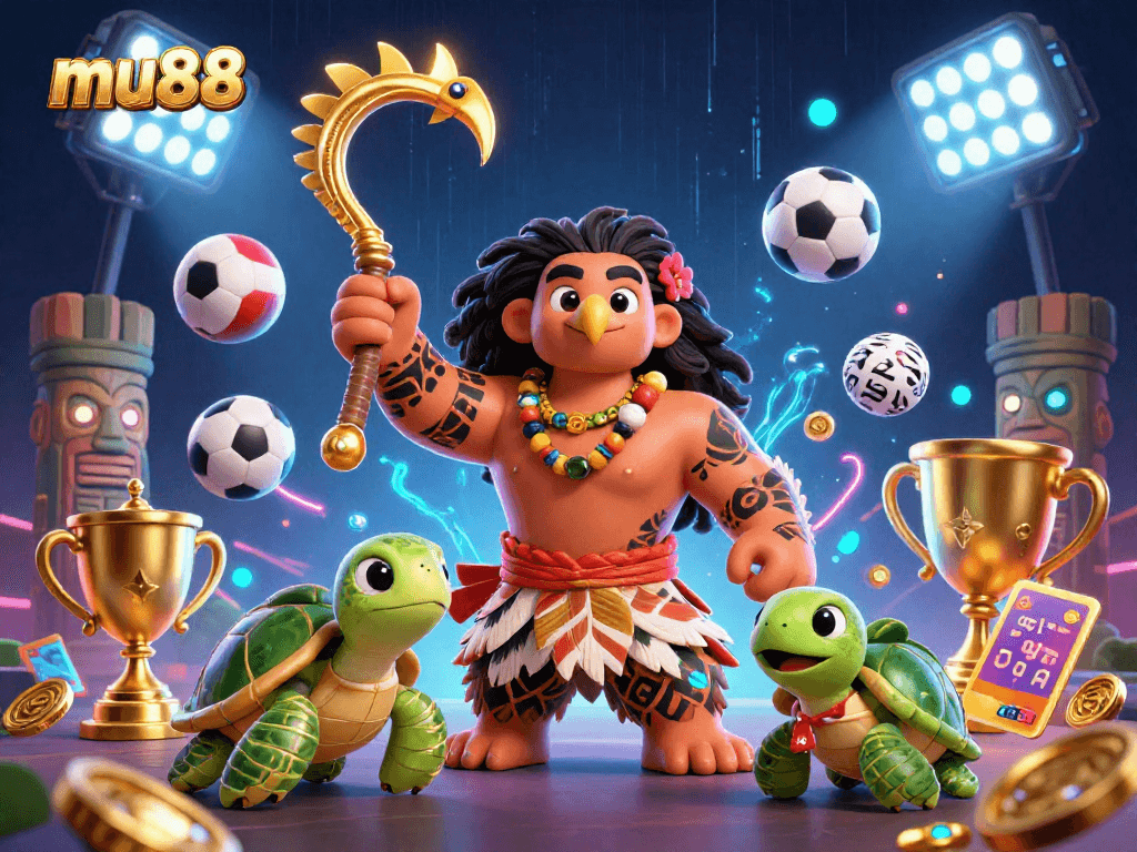 Engage with mu88's thrilling sports betting scene showcasing vibrant characters and dynamic gameplay.