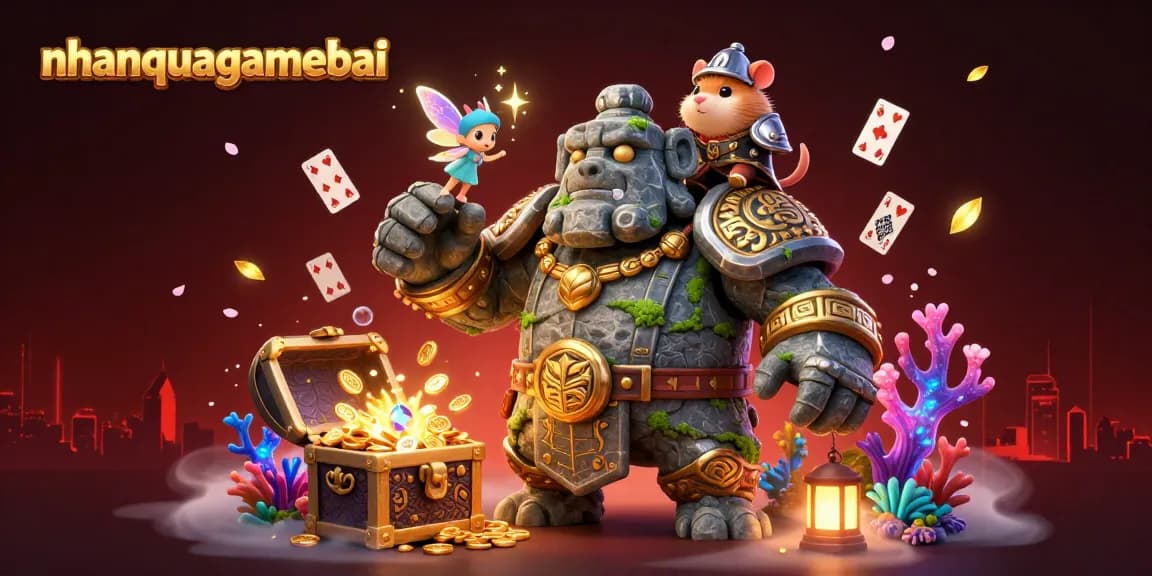 Engage with the vibrant illustration capturing the essence of a strategic gambling adventure on nhanquagamebai.