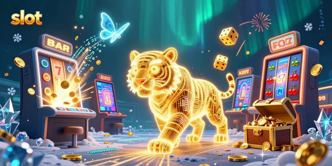 Spin the vibrant slot featuring golden tiger and jackpot coins in a dynamic digital casino.