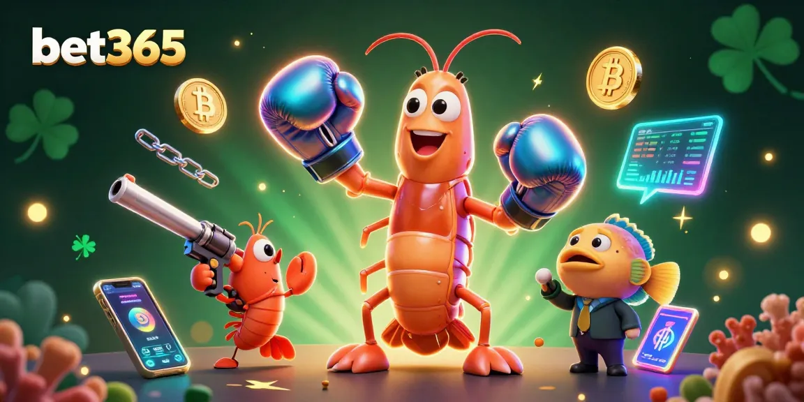 Engage in thrilling bets on bet365 with vibrant 3D cartoon characters and digital game elements.