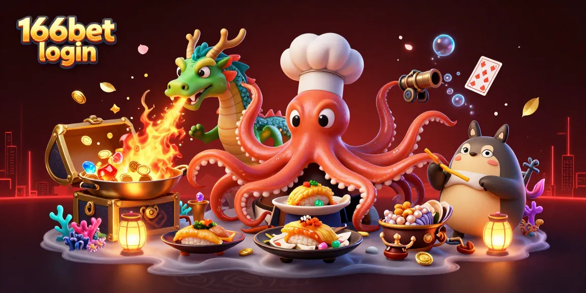 Experience thrilling gambling with the vibrant 166bet login scene featuring lively characters and casino elements.