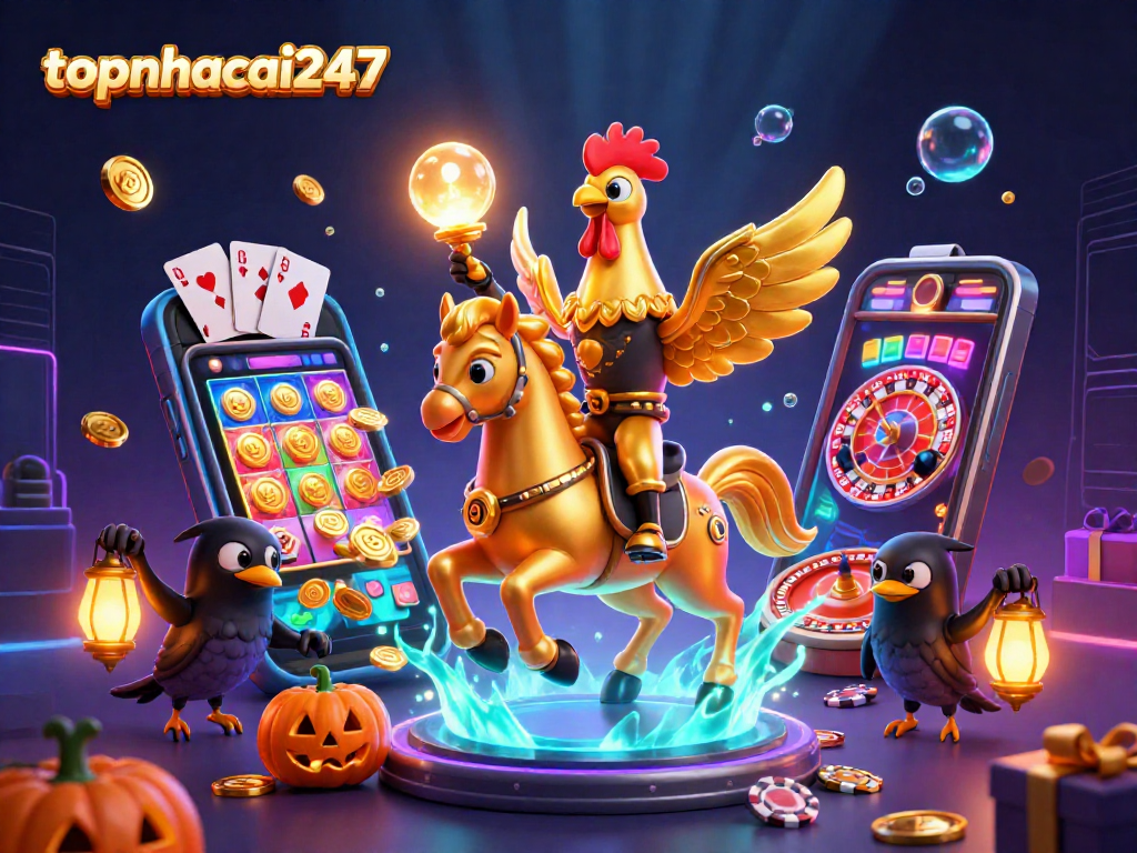 Experience thrilling moments at topnhacai247 with a striking golden rooster in a casino adventure.