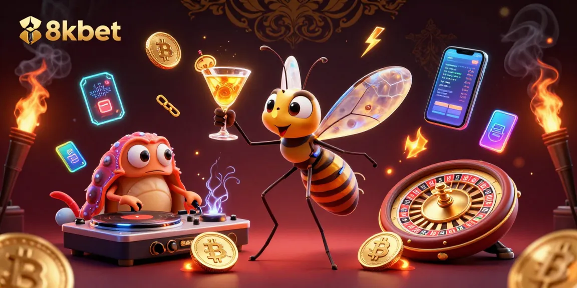 Engage in thrilling gameplay with 8xbet, featuring vibrant 3D casino elements and dynamic characters.