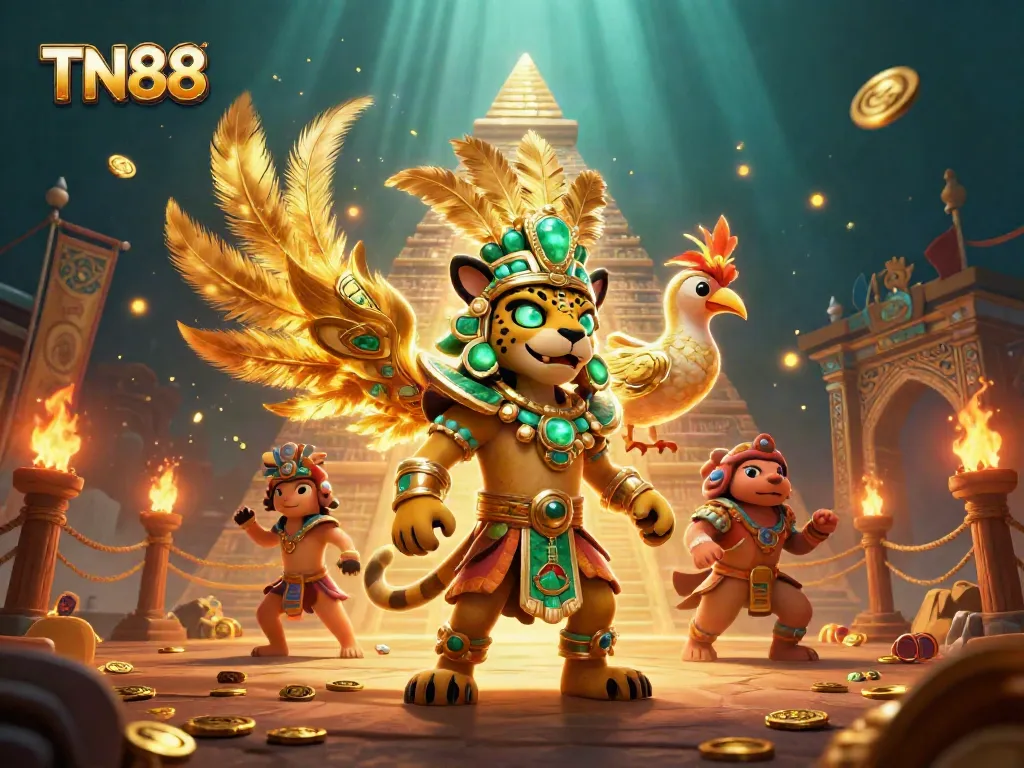 Experience the thrill of TN88 gaming with vibrant characters and dynamic casino elements.