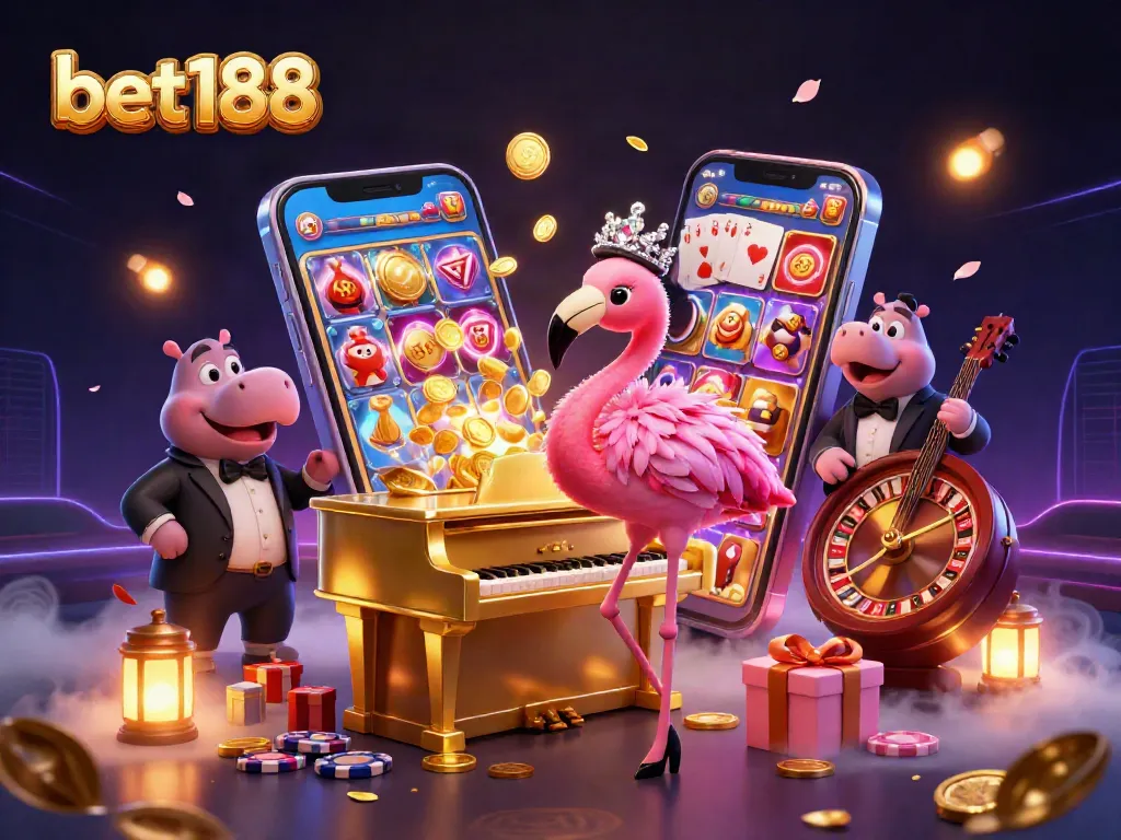 Experience the thrill of bet188 with vibrant 3D casino characters and gaming elements.