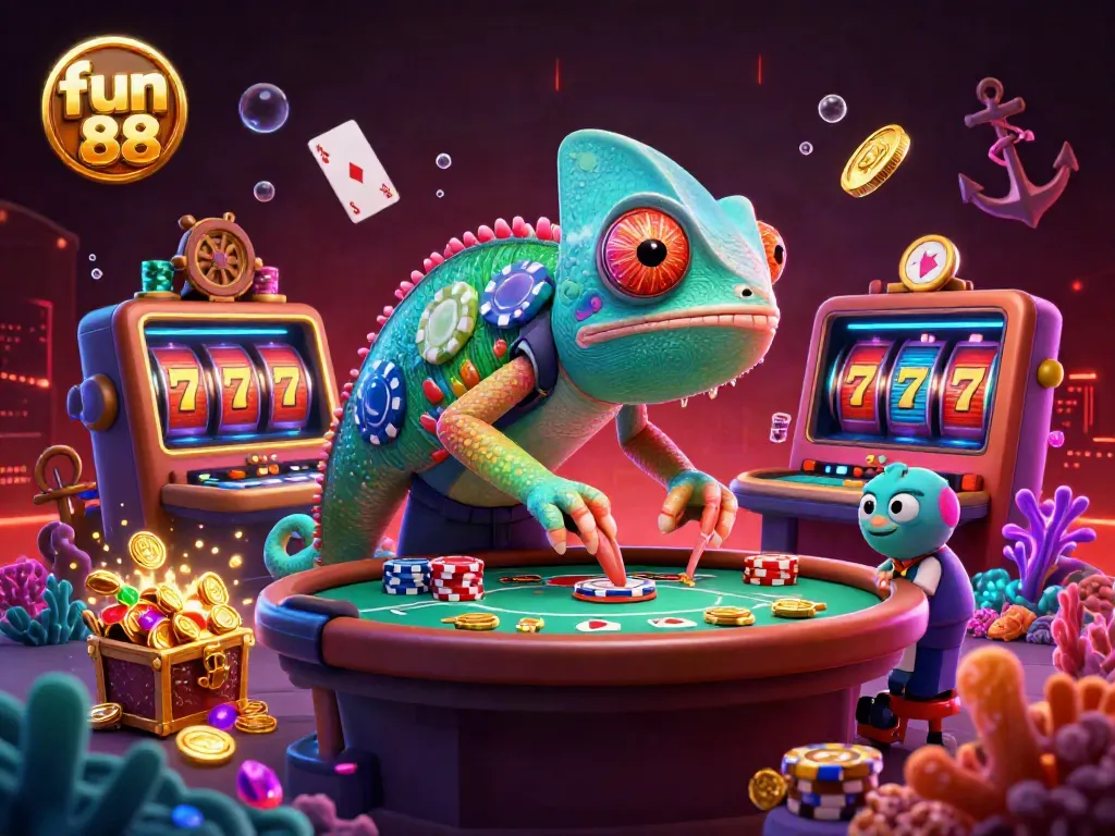 Play exciting games with fun 88 in a vibrant casino scene full of thrilling action.