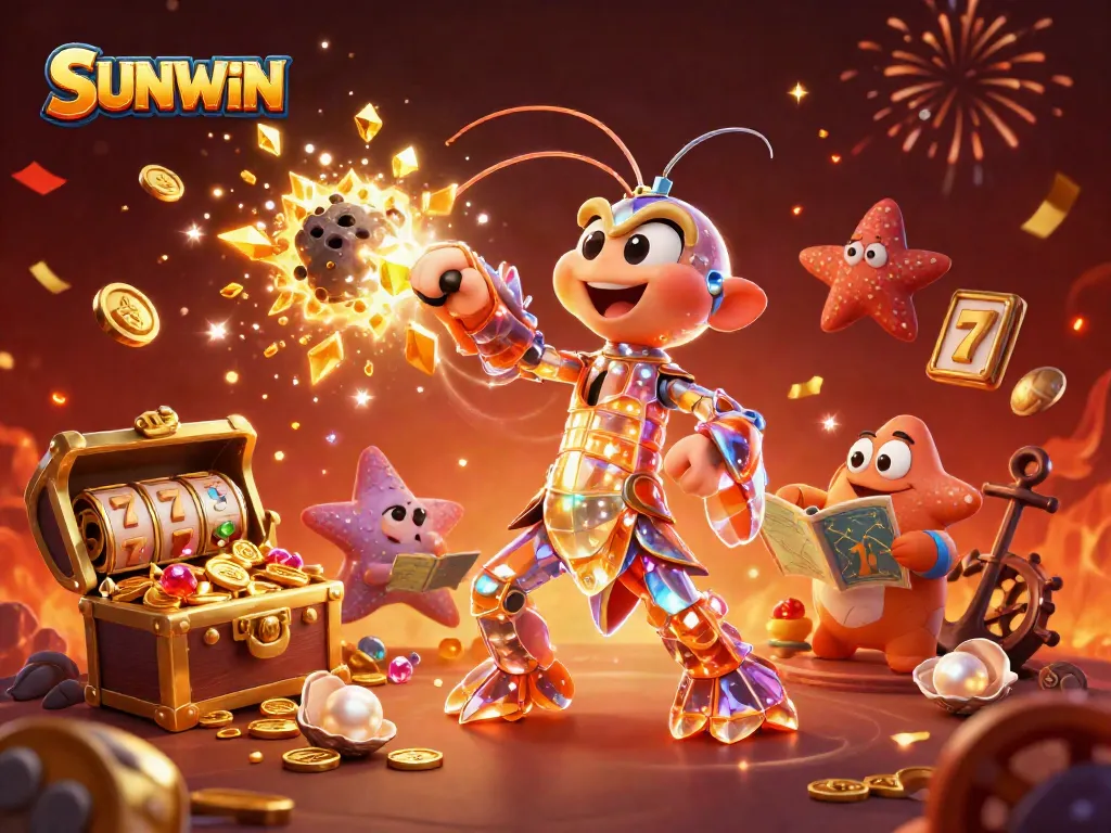 Experience the excitement of SUNWIN with vibrant 3D casino elements, golden coins, and dynamic gameplay.