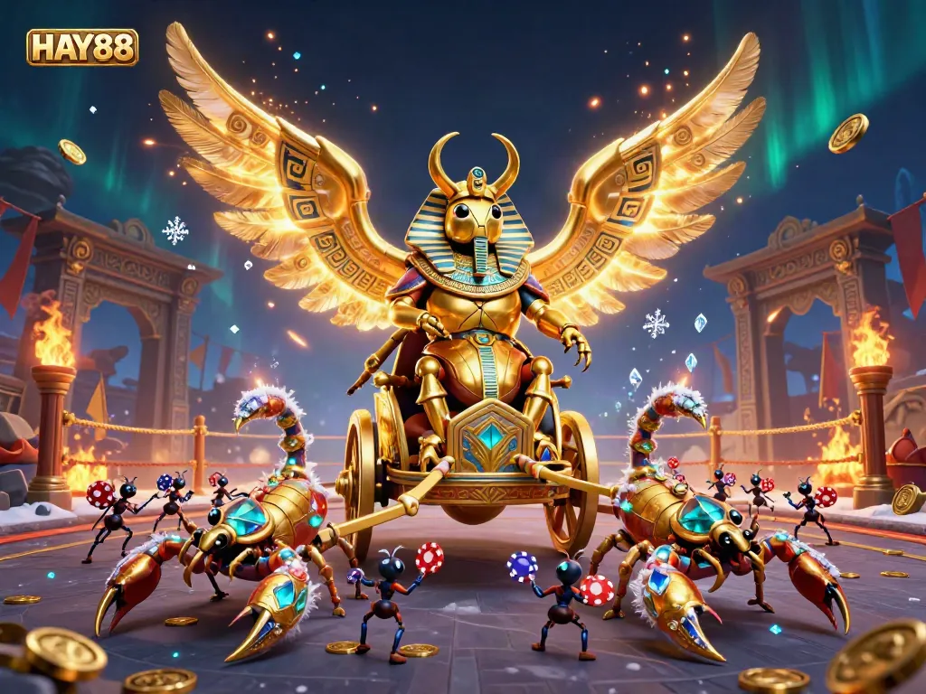 Engage with HAY88 at the vibrant online casino featuring gold coins and dynamic game elements.