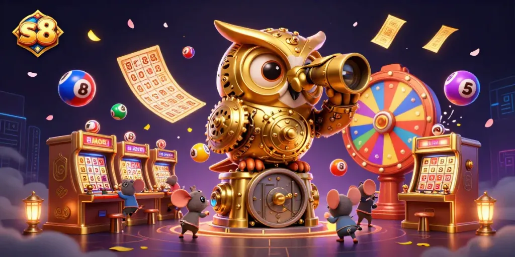 Experience thrilling wins at S8 casino with vibrant games, set against an immersive, dynamic backdrop.