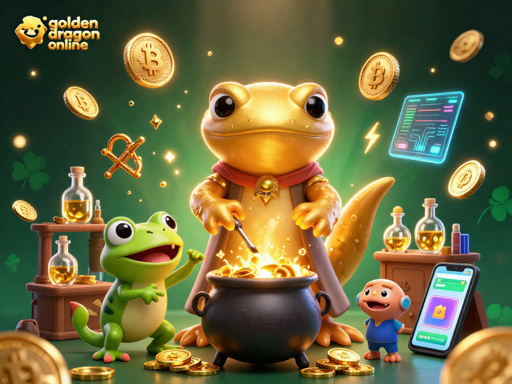 Explore golden dragon online slots with a captivating alchemist scene transmuting gold coins.
