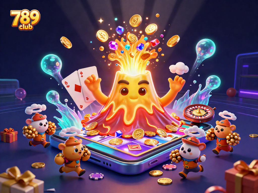 Experience the thrilling world of 789 club with a vibrant 3D illustration showcasing dynamic casino elements.