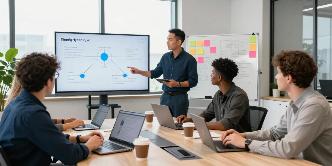 Kinetiq Hyperliquid team collaborating on liquid staking strategies in a modern office environment.