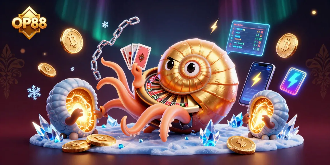 Engage with OP88's thrilling gameplay featuring a vibrant 3D casino scene with mythical creatures.