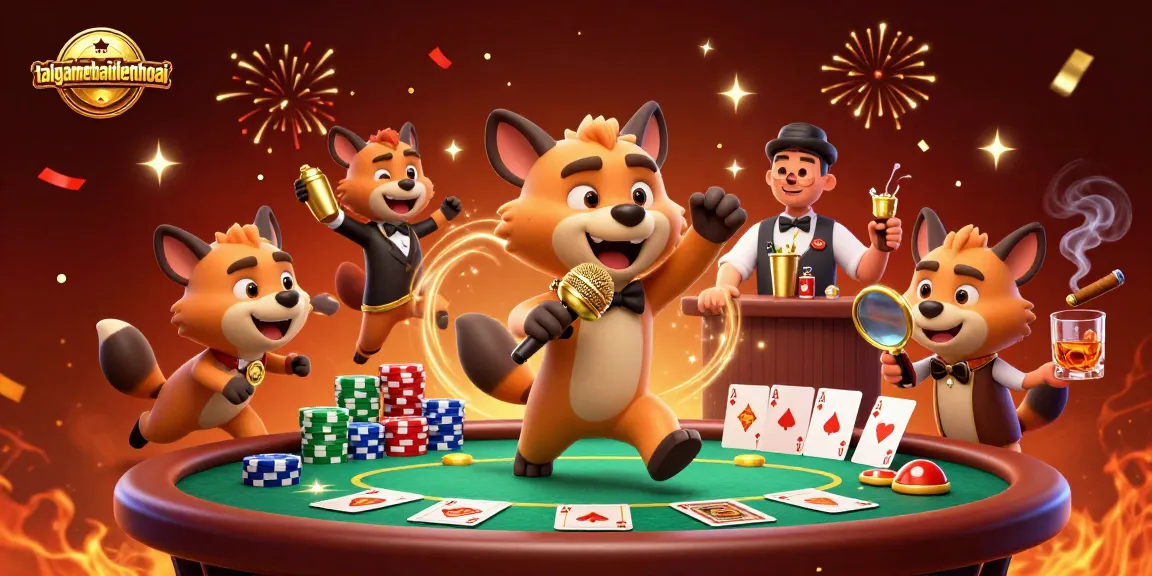 Enjoy the lively comedy of taigamebaidienthoai's hyenas at a colorful casino!