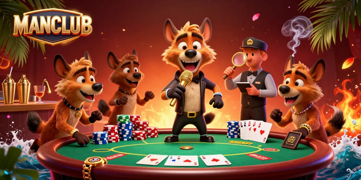 Experience the vibrant gaming atmosphere at MANCLUB where hyenas entertain at the comedy casino!