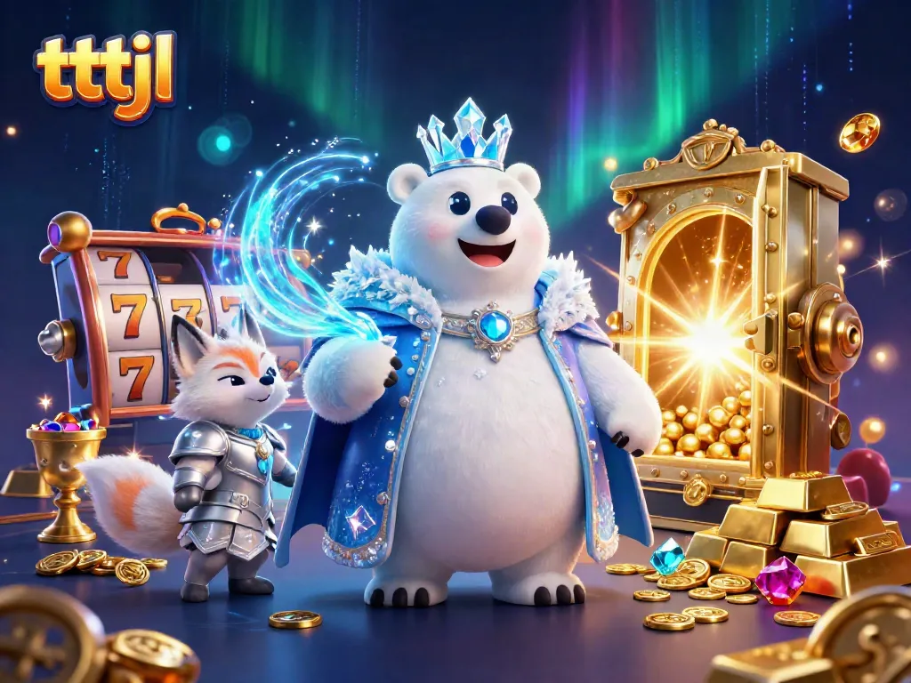 Engage with exciting tttjl gaming experience featuring a mystical polar bear and snow fox.