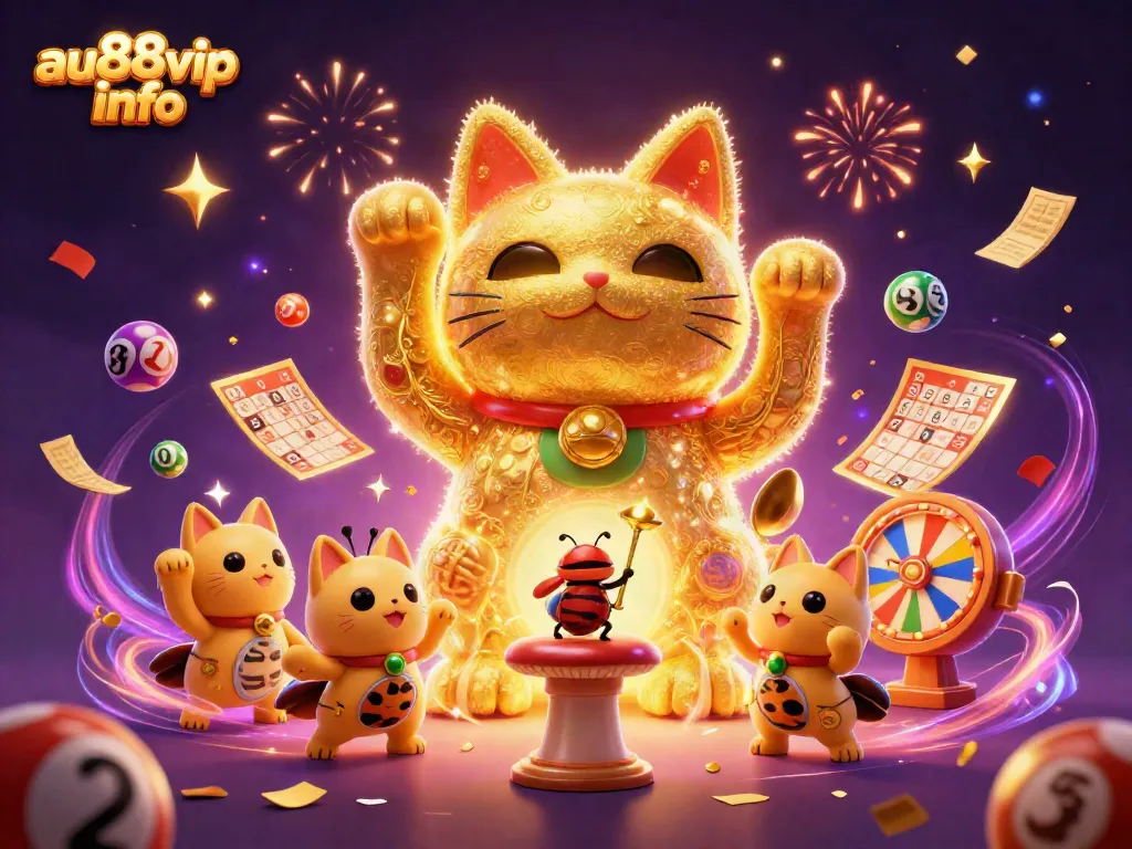 Experience the vibrant world of gambling with au88vip info through a dynamic casino-themed illustration.