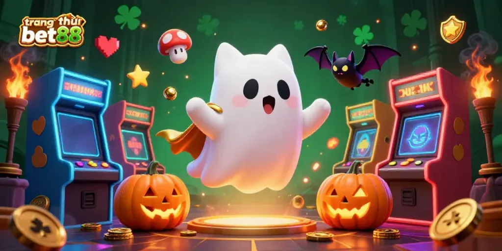Experience thrilling action at trang chủ bet88 with a friendly ghost cat in a dynamic casino scene.