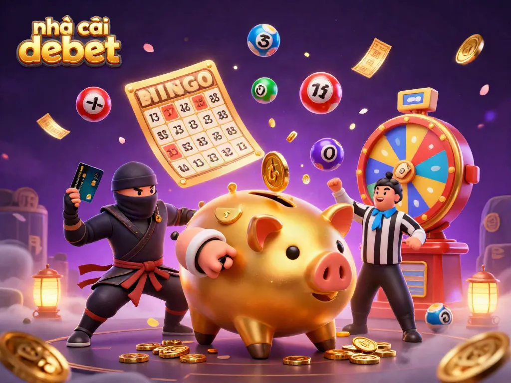 Experience the thrill of nhà cái debet with dynamic gaming elements and colorful characters in a vibrant casino scene.