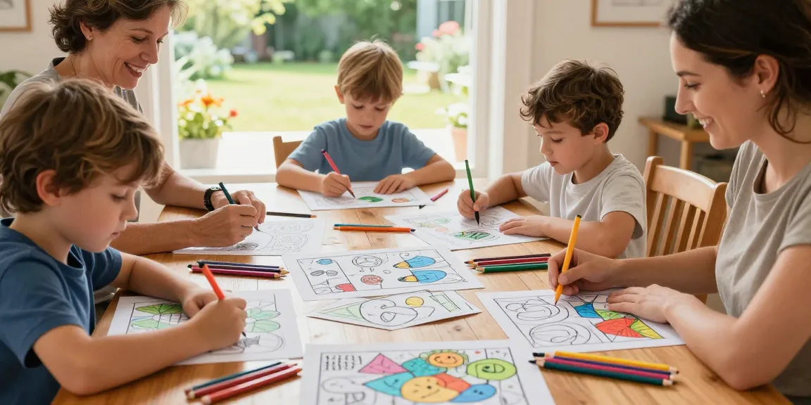 Children enjoying coloring activities with freecoloringsheets.net printable sheets, vibrant colors, and bright atmosphere.