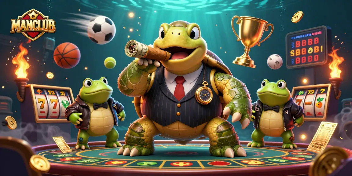 Experience thrilling wins at MANCLUB with vibrant slot reels and dynamic sports betting elements.