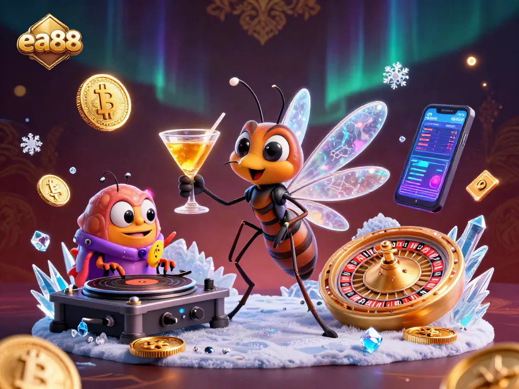 Experience thrilling gaming at ea88 with a vibrant scene of animated casino characters and digital assets.
